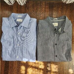 Dress Shirt Bundle of 2 Mens Large Slim